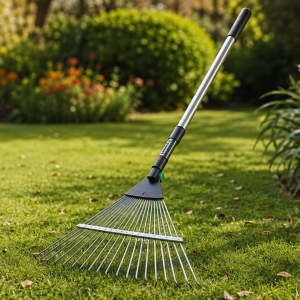Adjustable Steel Garden Rake for Lawn Care