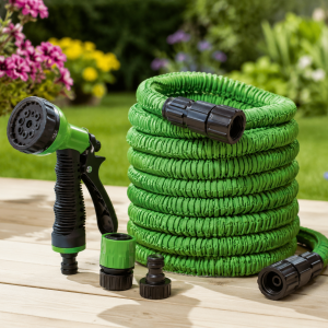 Expandable Garden Hose with Spray Nozzle Set